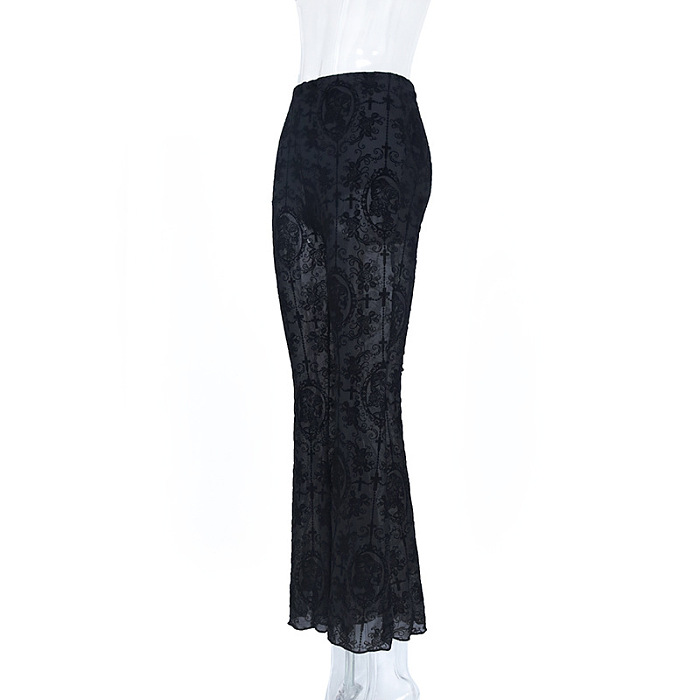 Lace Flared Hem Pants