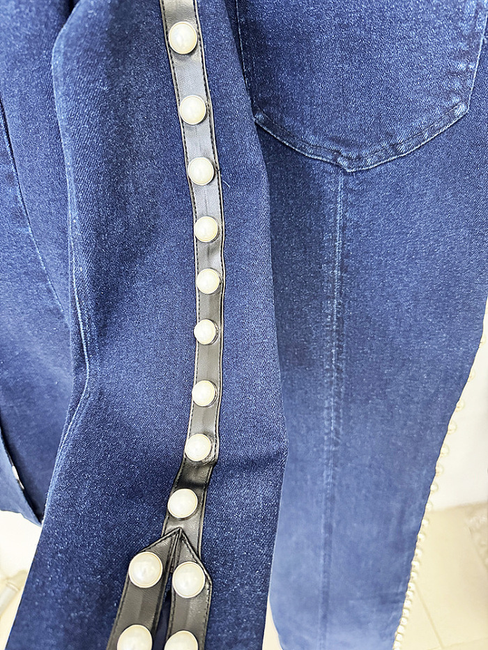 Pearl-Embellished Blazer Suit