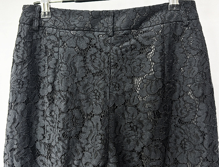Floral Lace Blazer & Pants Set - Black