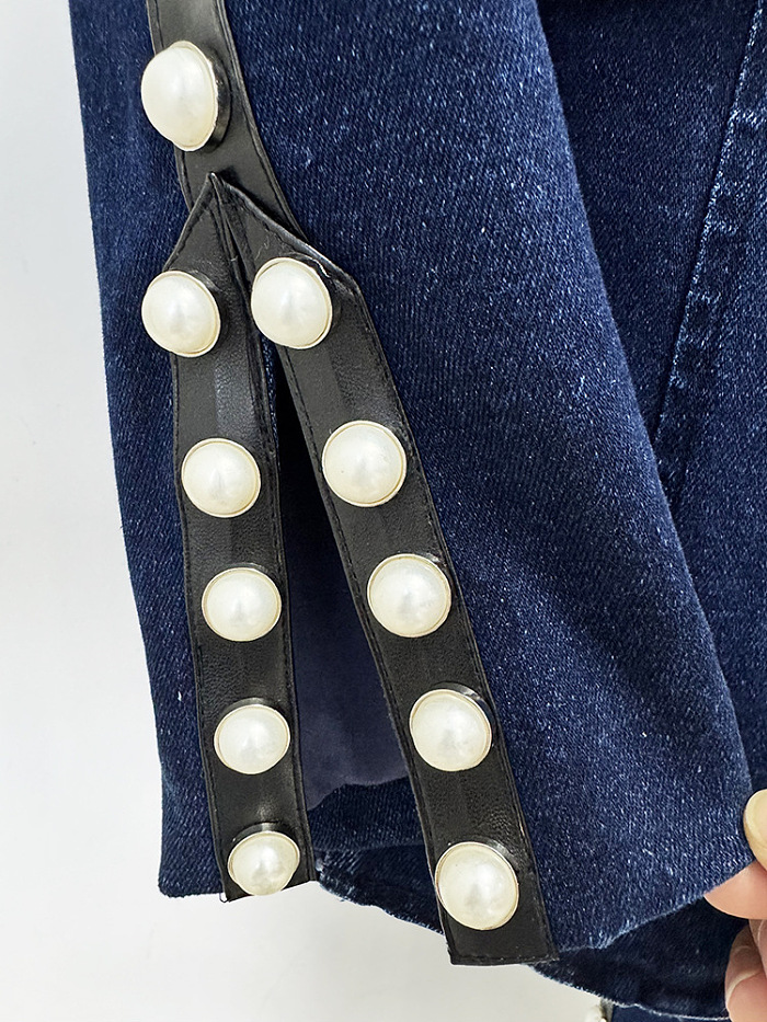 Pearl-Embellished Blazer Suit
