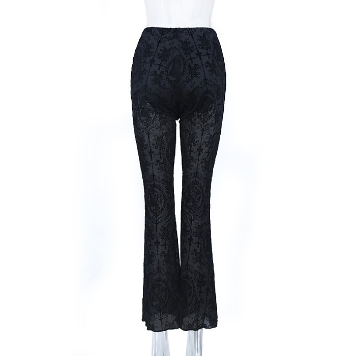 Lace Flared Hem Pants