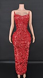 Shinny Fabric Sculpted Gown