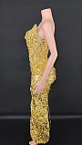Shinny Fabric Sculpted Gown