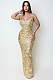 Shinny Fabric Sculpted Gown