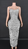 Shinny Fabric Sculpted Gown