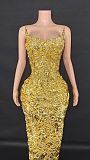 Shinny Fabric Sculpted Gown