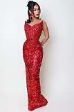 Shinny Fabric Sculpted Gown