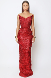 Shinny Fabric Sculpted Gown