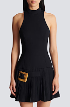 Back Zipper Mini Dress