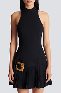 Back Zipper Mini Dress