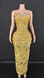 Shinny Fabric Sculpted Gown