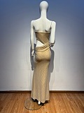 Strapless Diamante Maxi Dress
