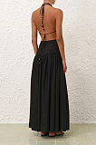 Plunge Halter Maxi Dress