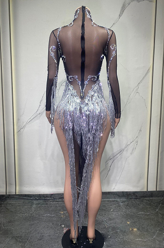 Fringes See-through Party Dress