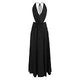Plunge Halter Maxi Dress
