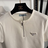Half Zipper Cropped Top
