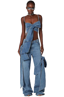 Denim Bow Set