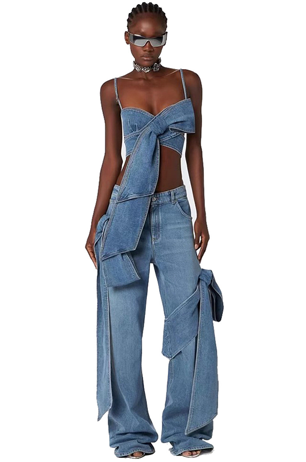 Denim Bow Set
