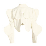 Wave Shoulder Two-piece Shirt Top