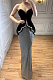 Luxury Black Strapless Beaded Mermaid Evening Dress