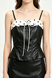 Polka Dot  Leather Tank Top