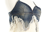 Patchwork Lace Tank Top & Shorts
