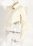 Wave Shoulder Two-piece Shirt Top