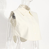 Wave Shoulder Two-piece Shirt Top