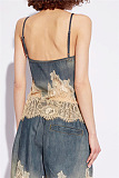 Patchwork Lace Tank Top & Shorts