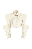 Wave Shoulder Two-piece Shirt Top