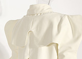 Wave Shoulder Two-piece Shirt Top