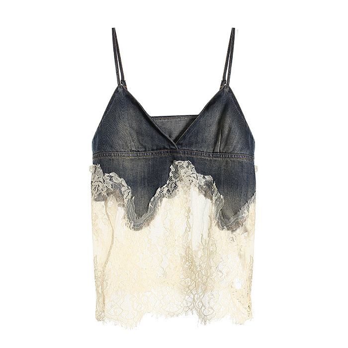 Patchwork Lace Tank Top & Shorts