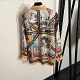 Printed Silk Twill Shirt & Pants in Multicolor