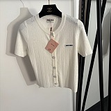Miu Miu Short-sleeved Cable-knit Cardigan