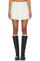 Pleated Mini Skirt with Logo