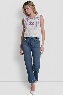 Knit Tank Top with Bows