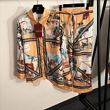 Printed Silk Twill Shirt & Pants in Multicolor