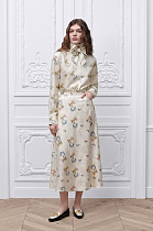Dior Multicolor Secret Garden Silk Shirt & Skirt
