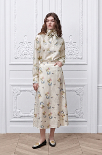 Dior Multicolor Secret Garden Silk Shirt & Skirt