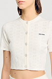 Miu Miu Short-sleeved Cable-knit Cardigan