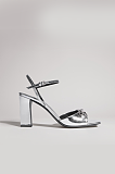 Gucci Heritage Sandals (metallic silver leather)
