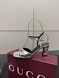 Gucci Heritage Sandals (metallic silver leather)