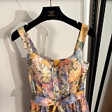 Zimmermann Tama Floral-print Corset Midi Dress