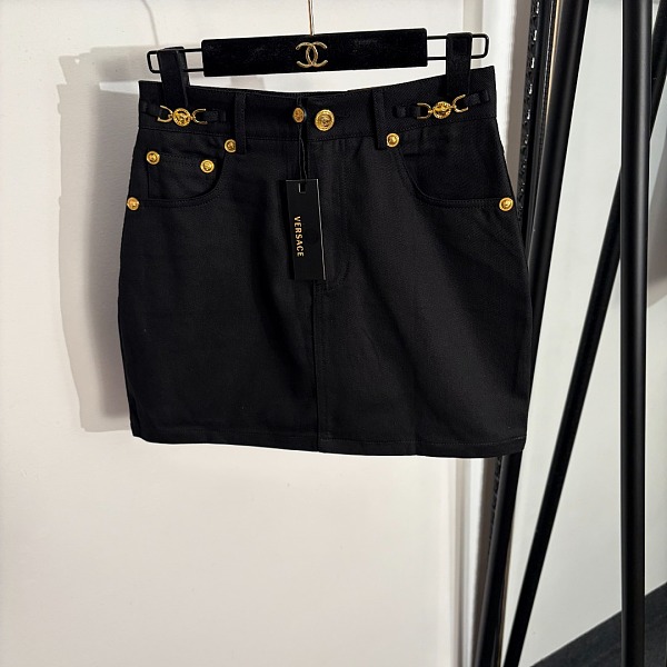 Black Denim Mini Skirt