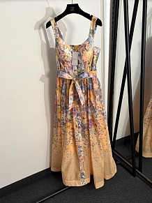 Zimmermann Tama Floral-print Corset Midi Dress