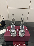 Gucci Heritage Sandals (metallic silver leather)