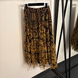 Versace Jeans Couture White Cotton T-shirt and Baroque Print Skirt