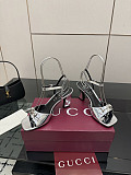 Gucci Heritage Sandals (metallic silver leather)