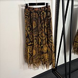Versace Jeans Couture White Cotton T-shirt and Baroque Print Skirt