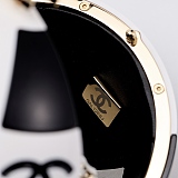 Chanel Black and White Resin and Enamel Checker Sphere Minaudiere Pale Gold Hardware